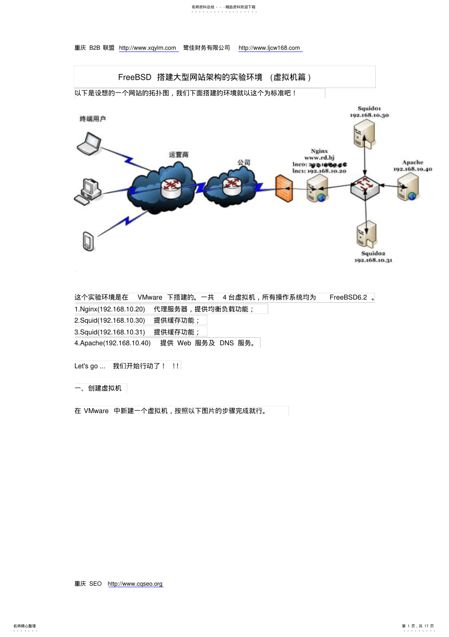 2022年FreeBSD搭建大型网站架构的实验环境 .pdf_第1页