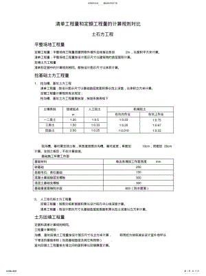 2022年清单工程量和定额工程量的计算规则对比 .pdf