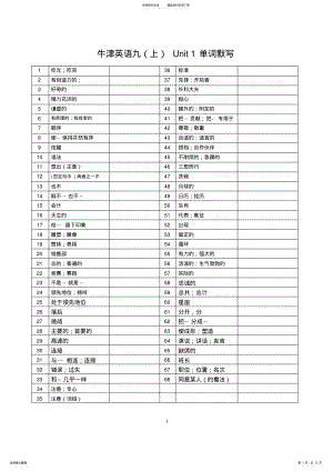 2022年最新苏教版译林出版社牛津英语单词默写表 .pdf