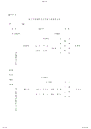 2022年浙江教育学院教师教学工作量登记表.docx