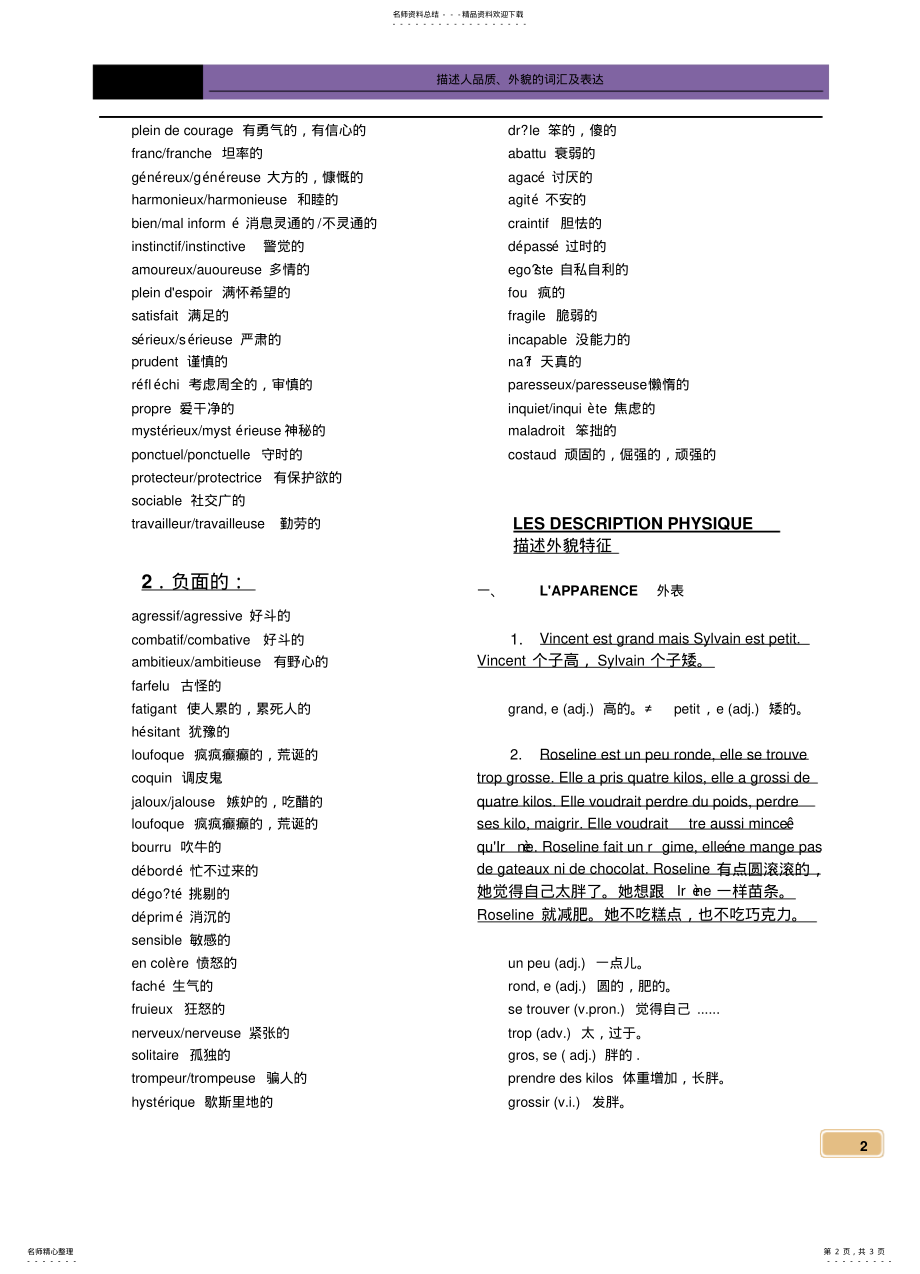 2022年法语描述人的词汇 .pdf_第2页