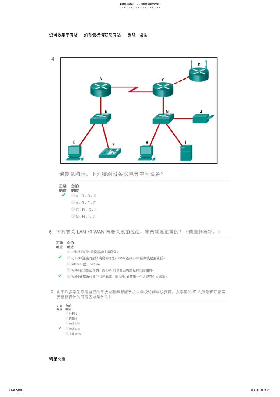 2022年CCNA第一学期第一章答案 .pdf_第2页