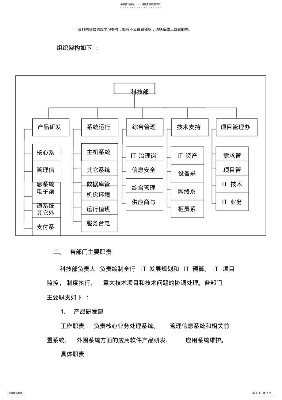 2022年某银行科技部进行组织架构调整的方案样本 .pdf_第2页