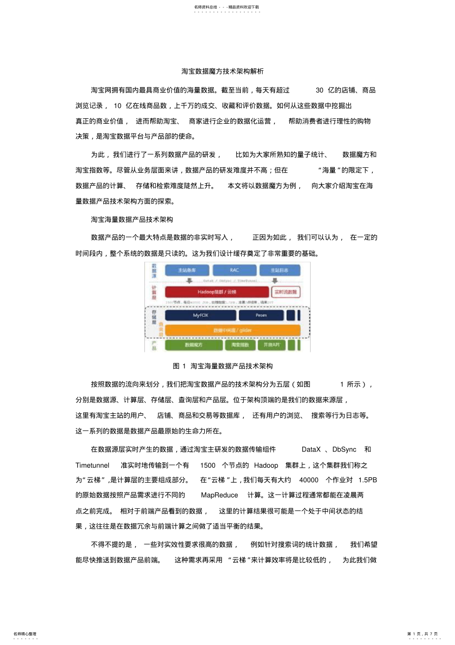 2022年淘宝数据魔方技术架构解析 .pdf_第1页