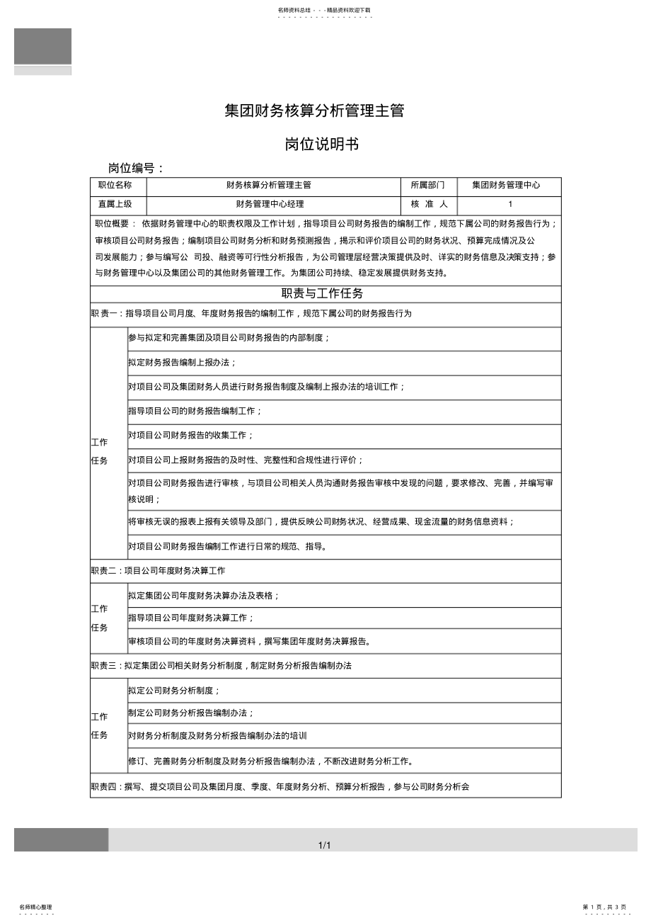 2022年2022年集团财务信息管理主管岗位说明书 .pdf_第1页