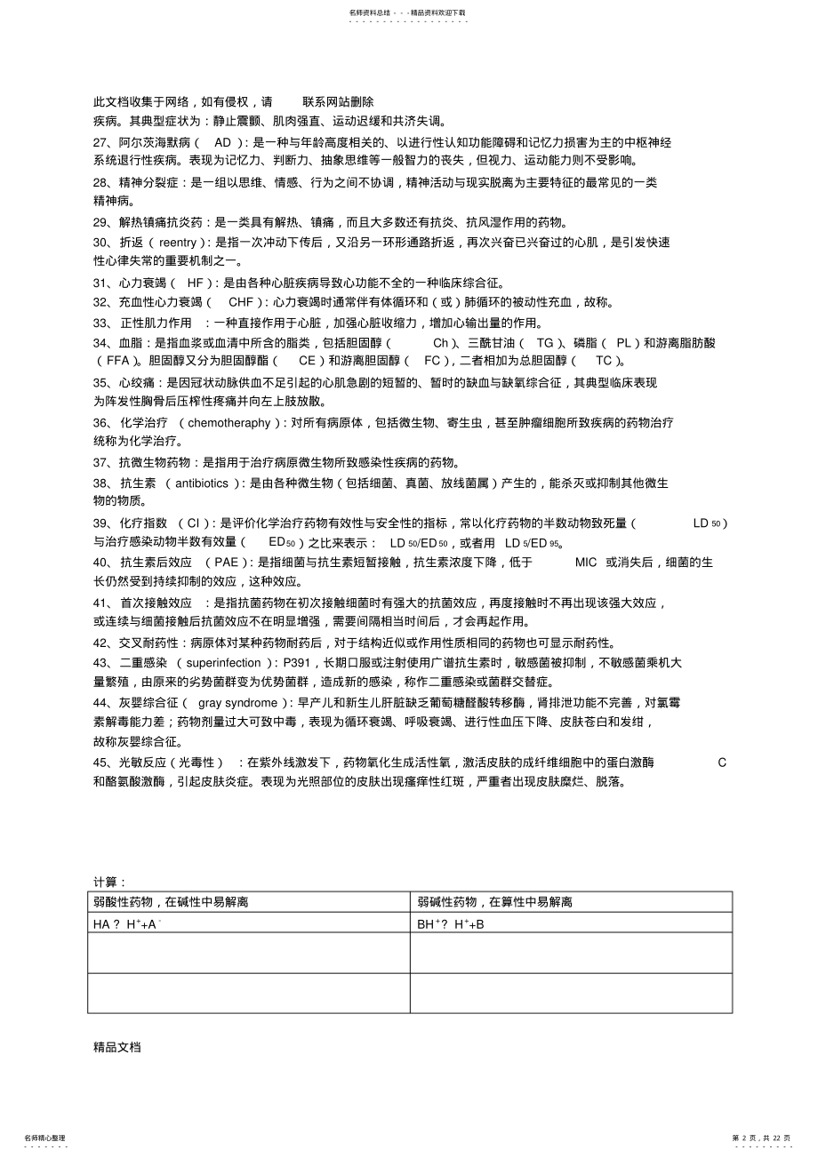 2022年最新整理药理学复习归纳总结复习进程 .pdf_第2页