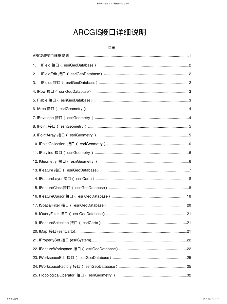 2022年ARCGIS接口详细说明[定 .pdf_第1页