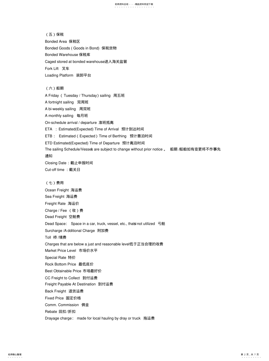 2022年2022年货代常用术语 .pdf_第2页