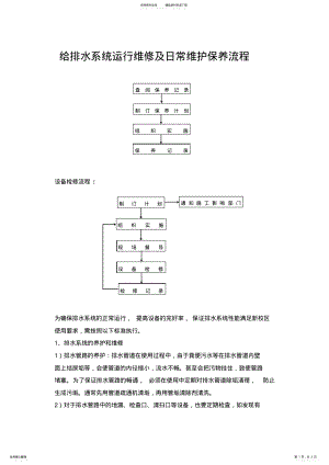 2022年2022年给排水系统运行维修及日常维护保养流程 .pdf