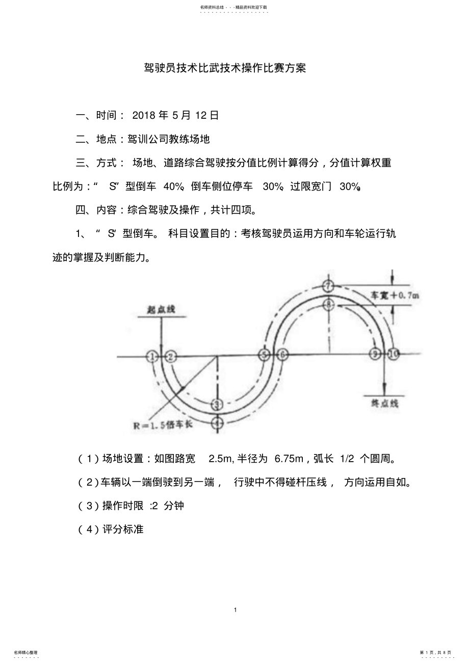 2022年汽车驾驶员技术比武方案 .pdf_第1页