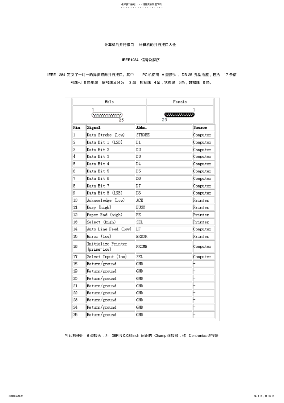 2022年2022年计算机的并行接口大全 .pdf_第1页