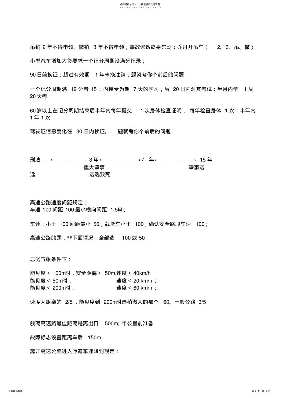 2022年2022年驾驶员理论考试总结 .pdf_第2页