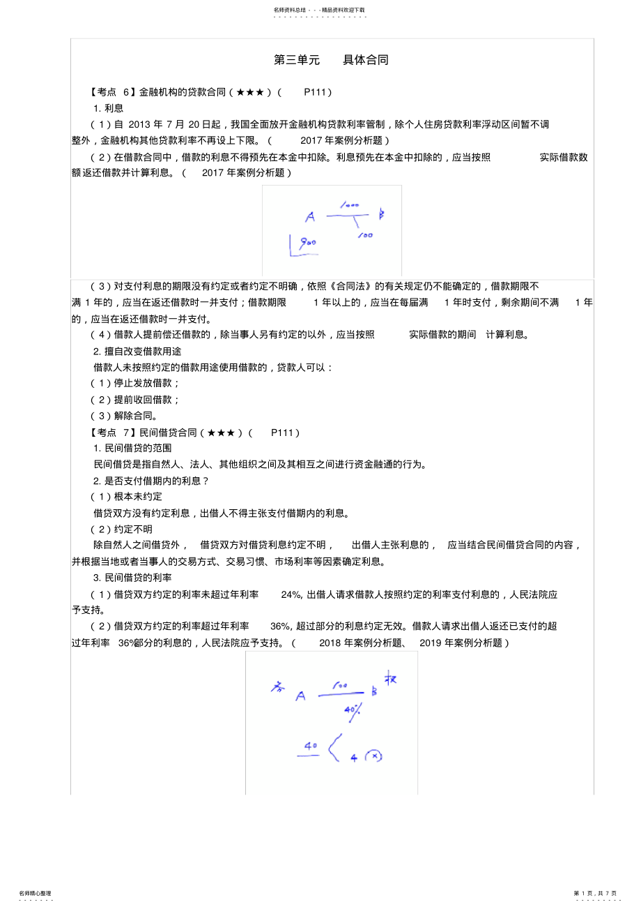 2022年2022年金融机构的贷款合同、民间借贷合同 .pdf_第1页