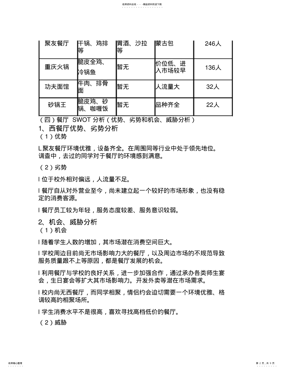 2022年校园餐厅营销策划书 .pdf_第2页