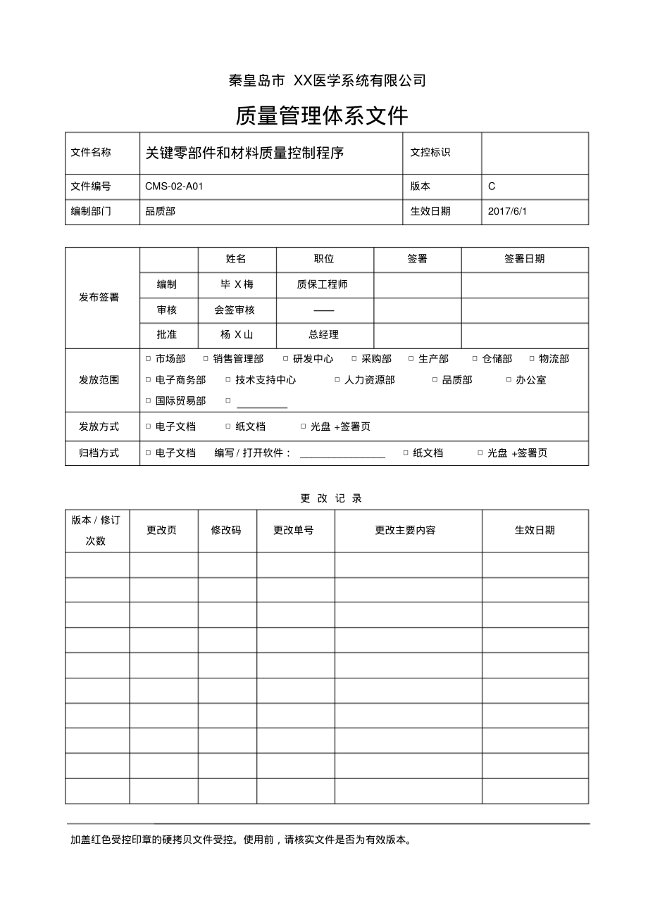 关键零部件和材料质量控制程序.pdf_第1页