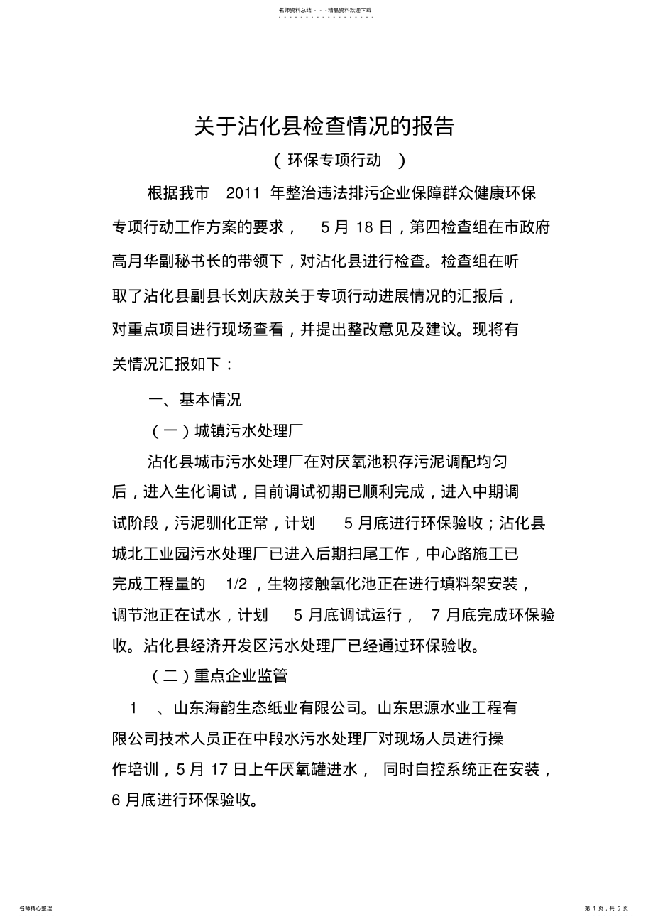 2022年2022年环保专项行动沾化报告[]. .pdf_第1页