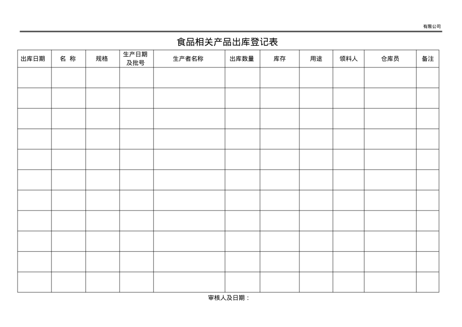 食品相关产品出库登记表.pdf_第1页