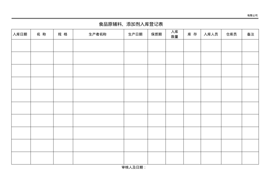 食品原辅料、食品添加剂入库登记表.pdf_第1页