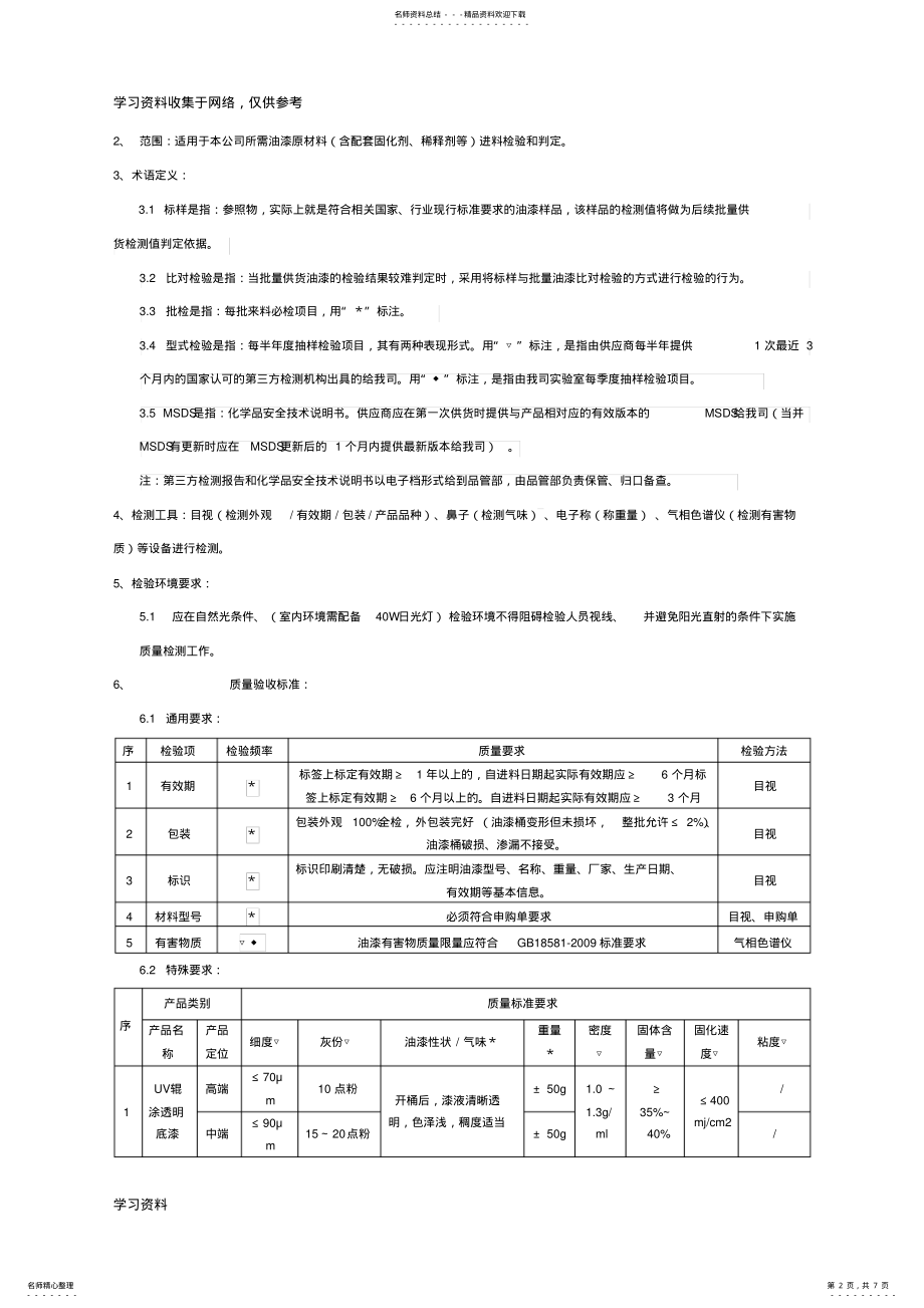 2022年油漆进料质量验收标准 .pdf_第2页