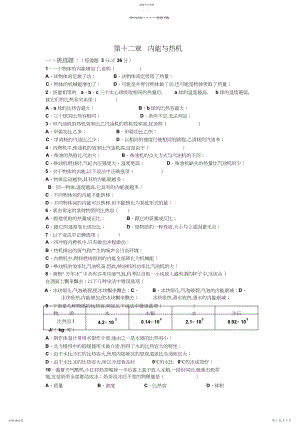 2022年沪科版九年级物理第十二章内能与热机测试题.docx