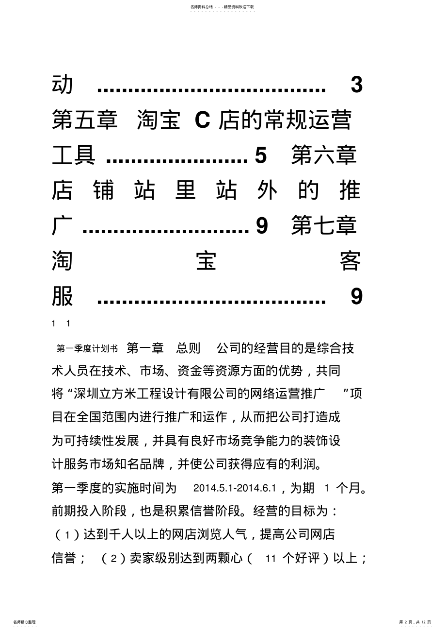 2022年淘宝C店运营方案 .pdf_第2页