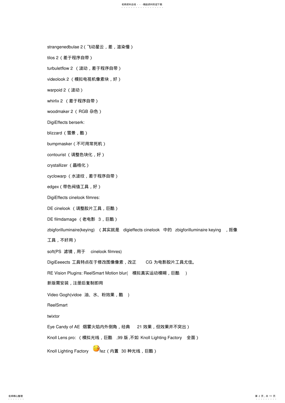 2022年AE插件名称及作用大全 .pdf_第2页