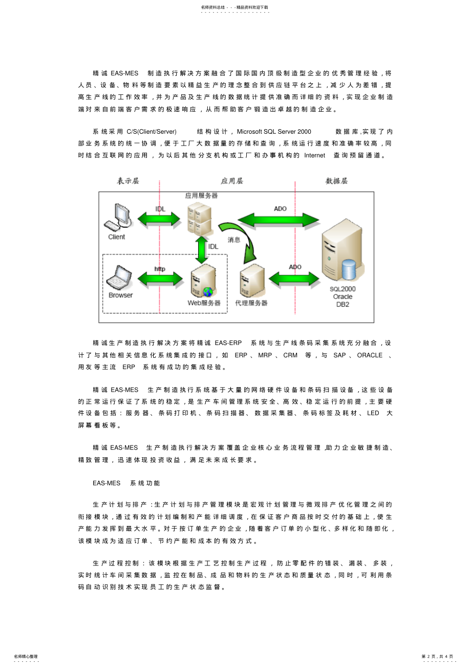 2022年汽车及零部件行业MES条码质量追溯系统解决方案 .pdf_第2页