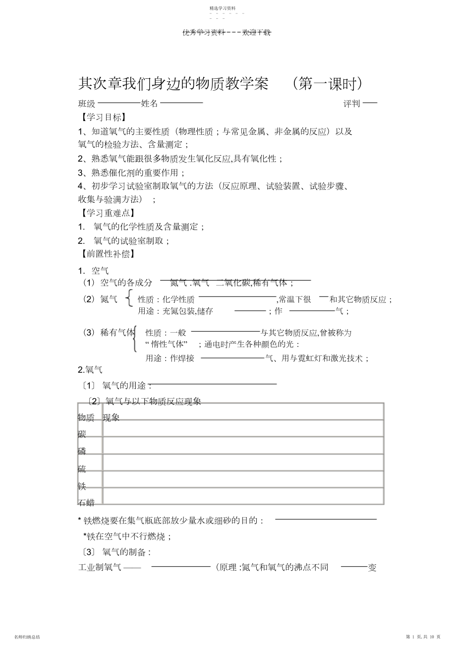 2022年沪教版九年级化学第二章一二复习学案.docx_第1页