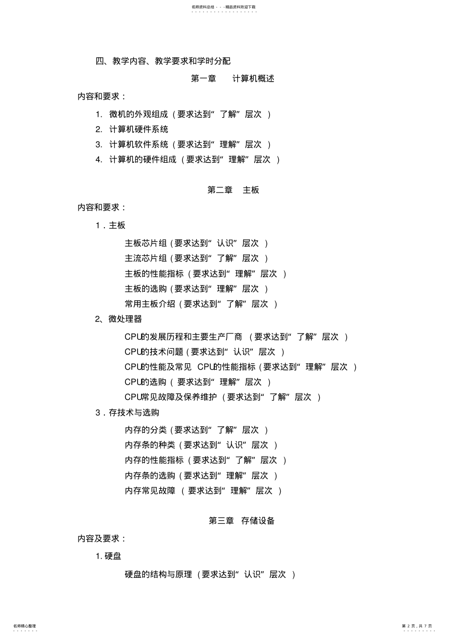 2022年2022年计算机组装与维护大纲 .pdf_第2页