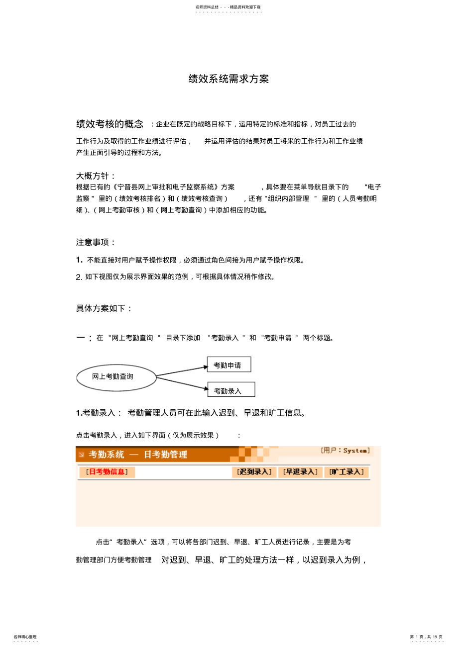 2022年2022年绩效系统需求方案 .pdf_第1页