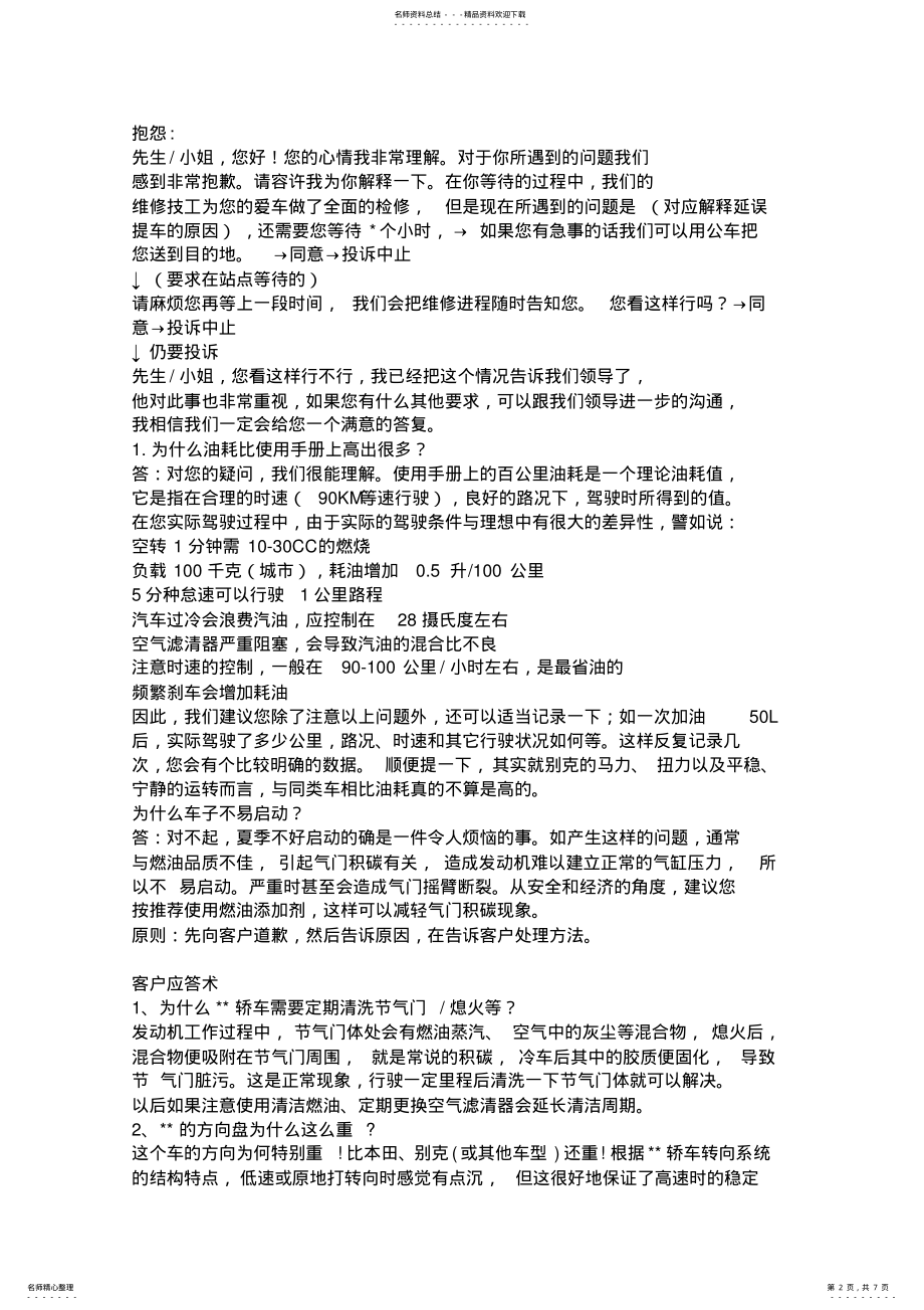 2022年汽车S店服务顾问话术 .pdf_第2页