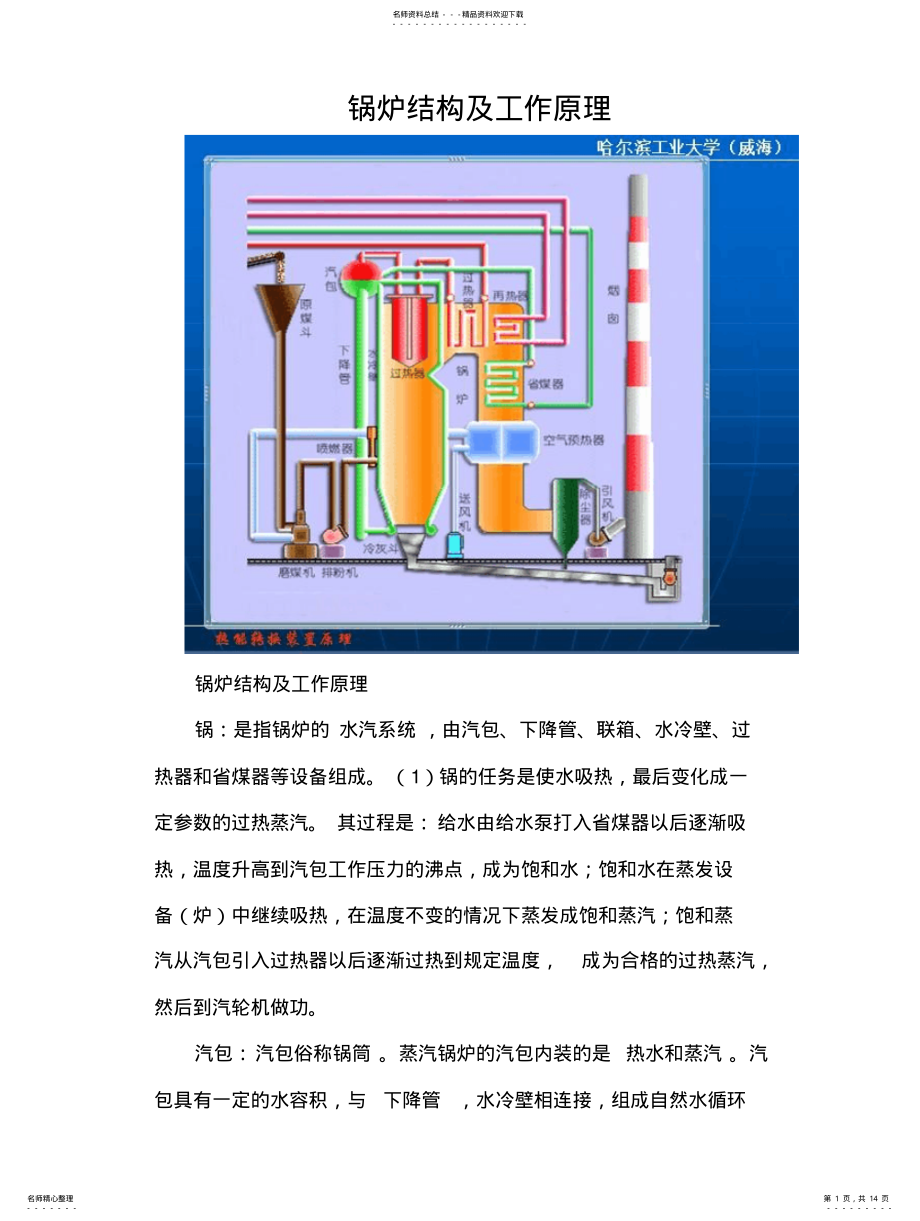 2022年2022年锅炉结构_及工作原理 .pdf_第1页