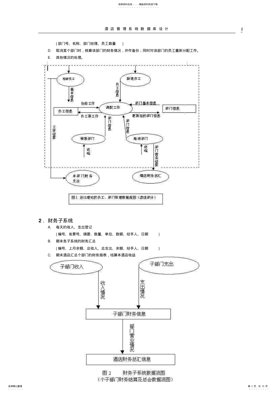 2022年2022年酒店管理信息系统数据库设计 .pdf_第2页