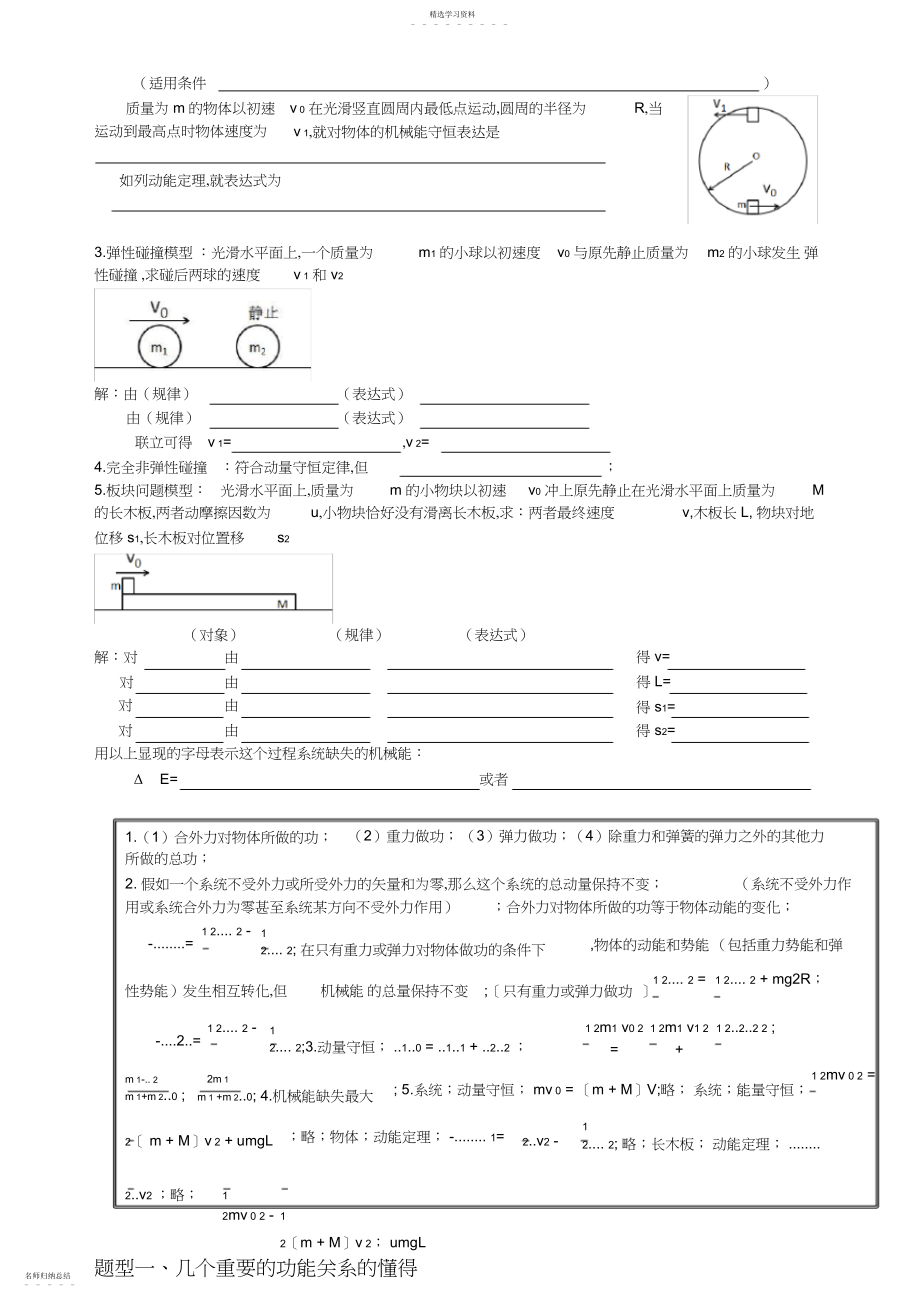 2022年江口中学高三物理第二轮专题复习动量和能量.docx_第2页