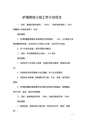 护理质控小组工作计划范文.pdf