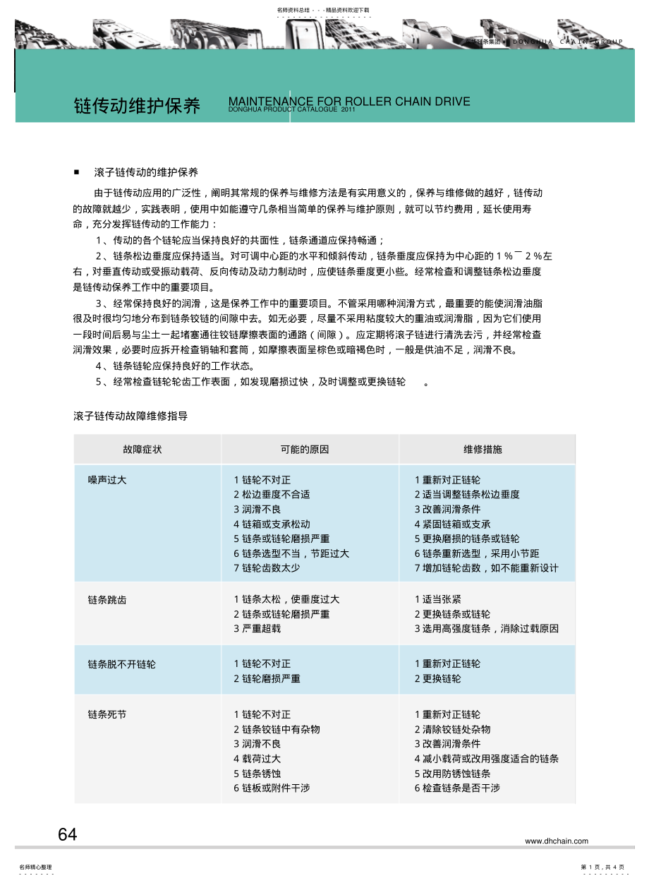 2022年2022年链传动维护保养 .pdf_第1页