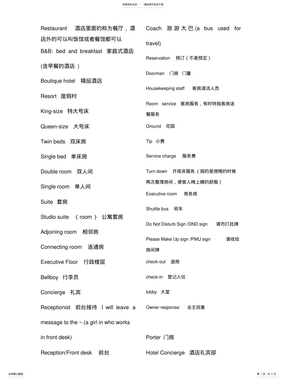 2022年2022年酒店翻译常用英语 .pdf_第1页