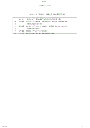 2022年水平一《跳跃》单元教学计划.docx