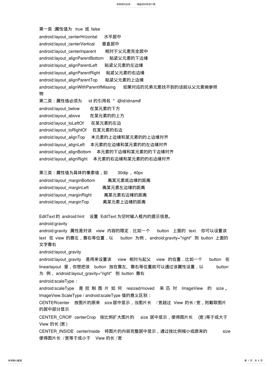 2022年Android布局属性大全[ .pdf_第1页