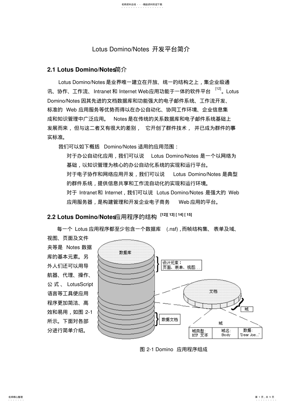 2022年LotusDomino开发平台简介 .pdf_第1页