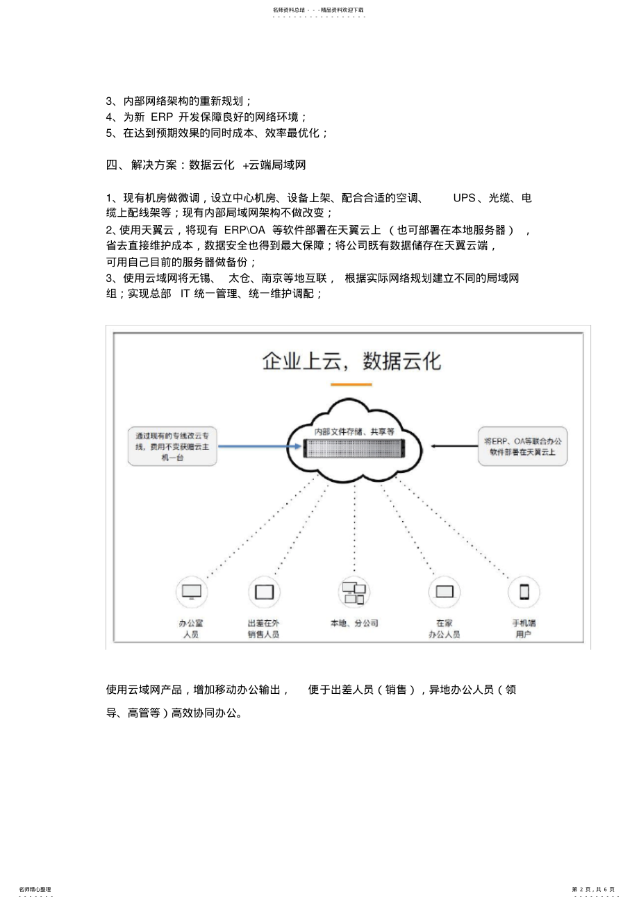 2022年2022年集团公司网络问题及云域网信息化改造方案 .pdf_第2页