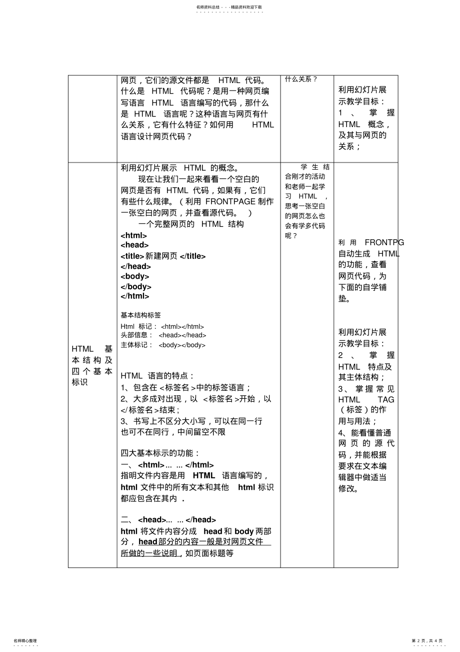 2022年HTML基础设计教案 .pdf_第2页