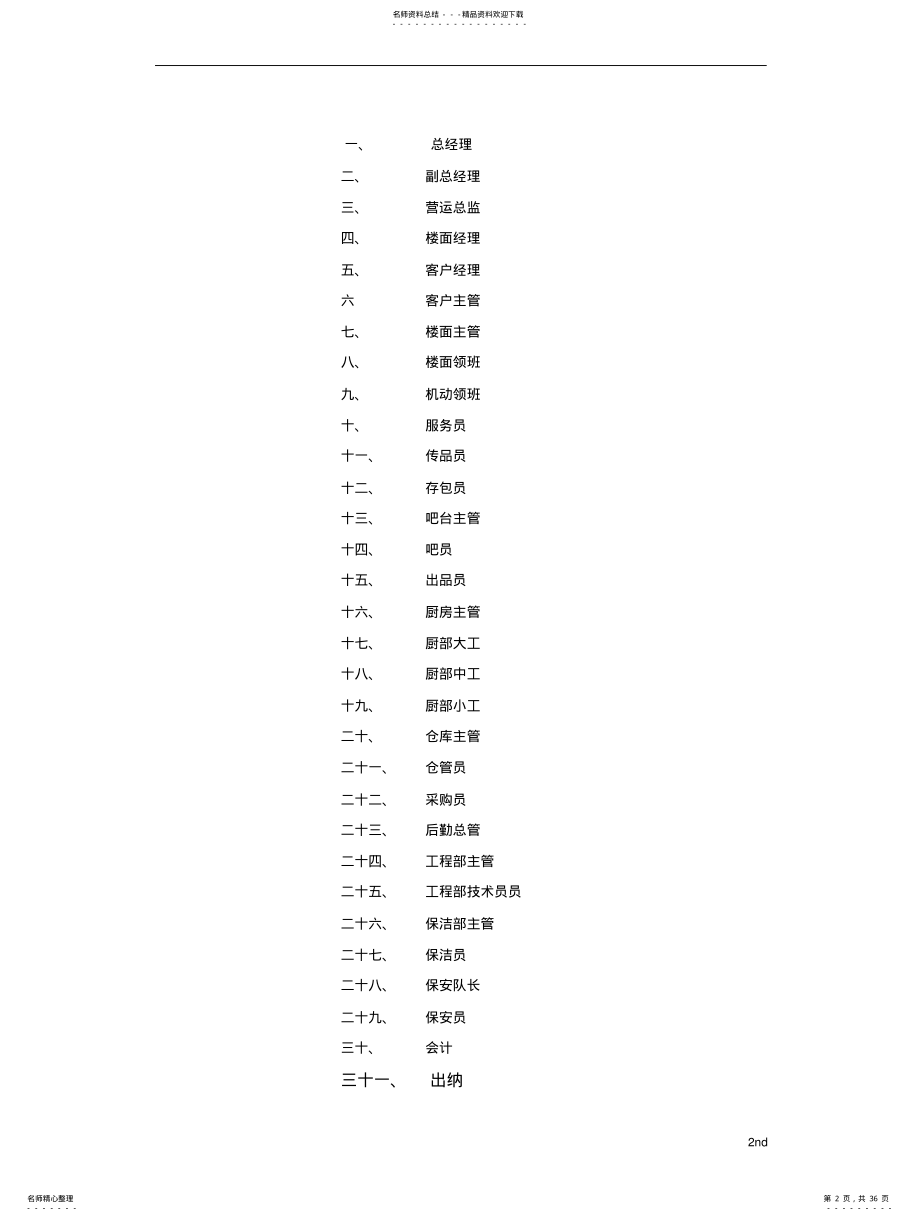 酒吧岗位职责及工作流程全套完美 .pdf_第2页