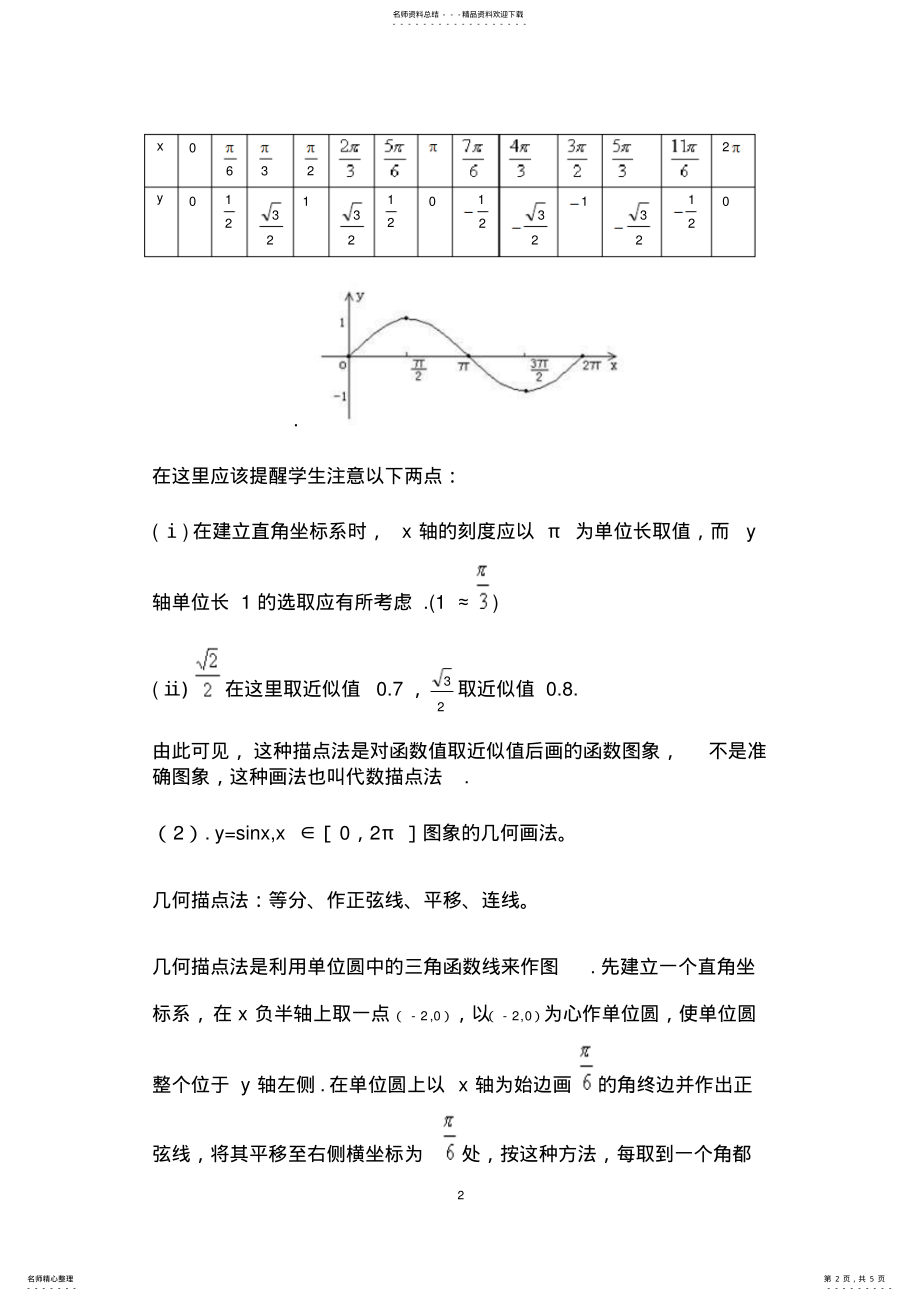 2022年正弦函数教案 .pdf_第2页