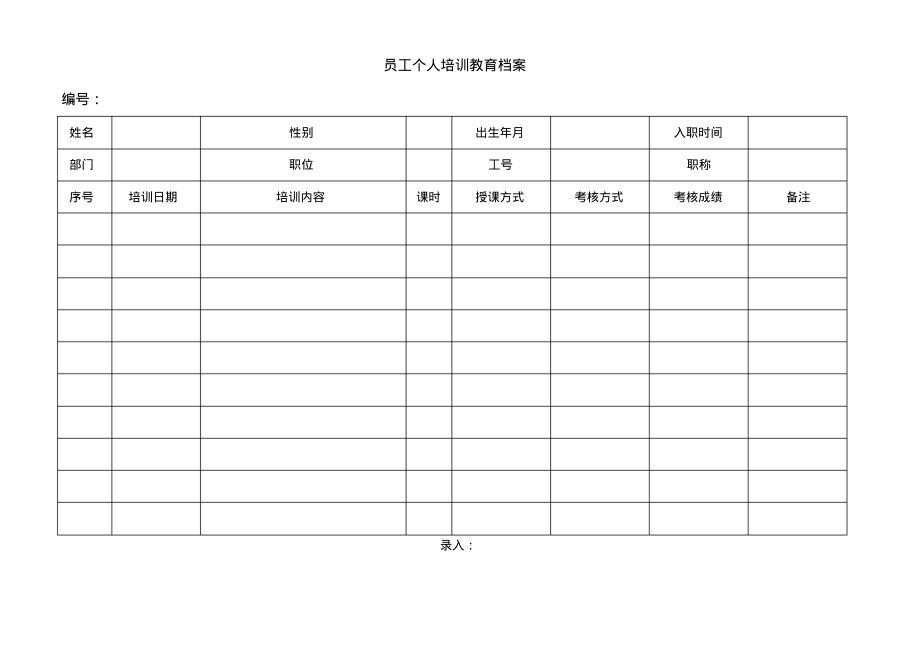 GSP员工个人培训教育档案.pdf_第1页