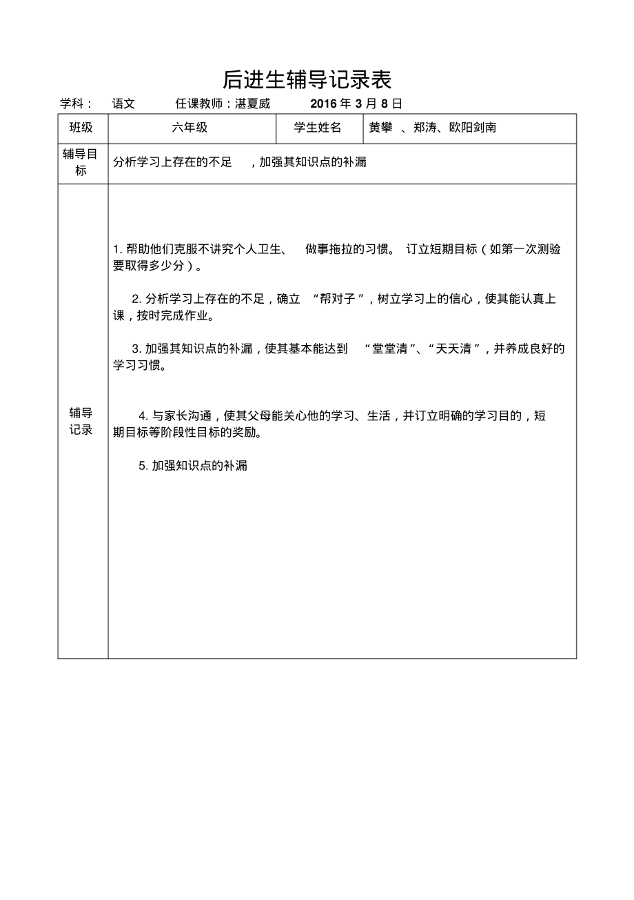 六年级后进生辅导记录表.pdf_第1页