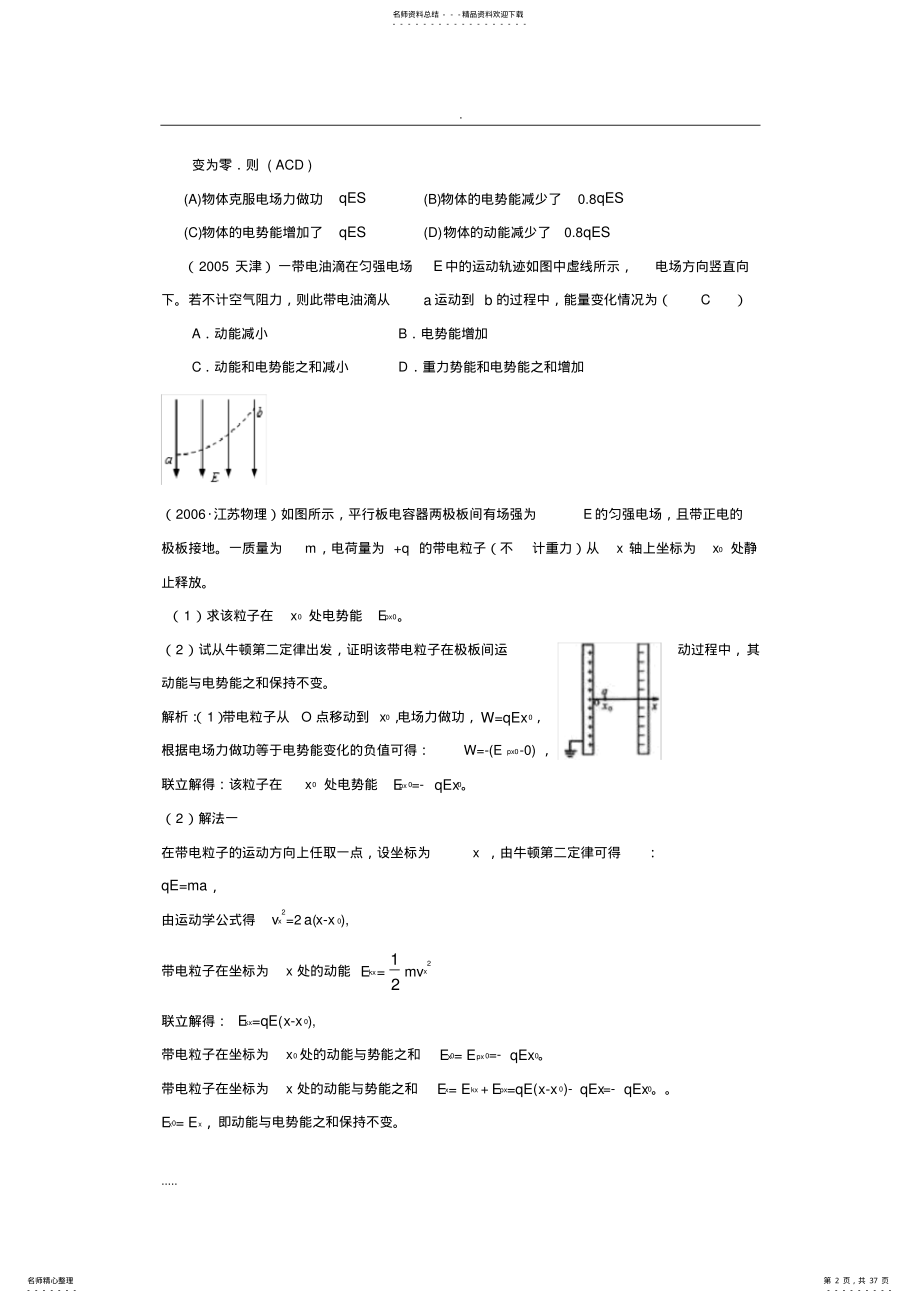 2022年2022年静电场历年高考题汇编,推荐文档 .pdf_第2页