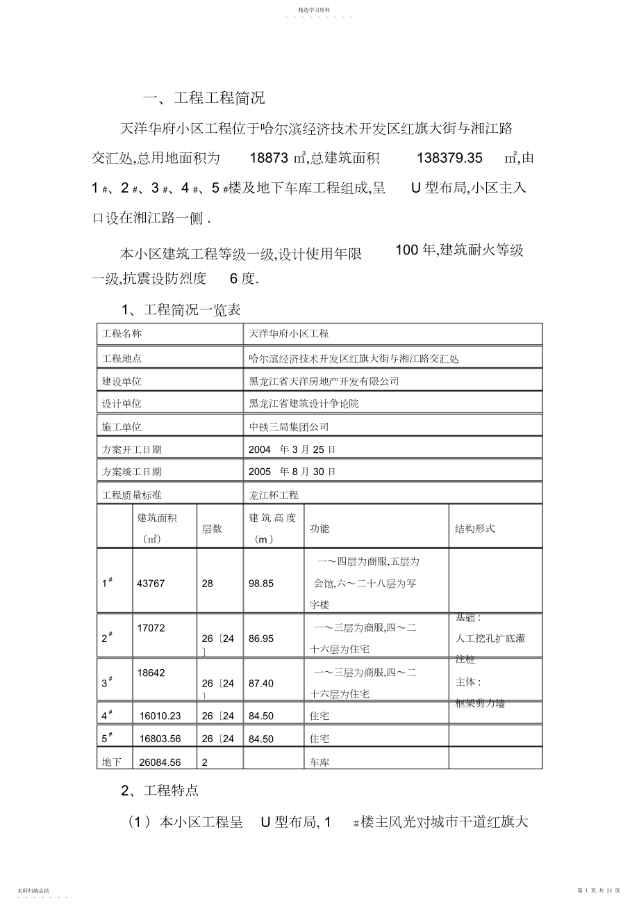 2022年某小区工程监理规划.docx_第1页