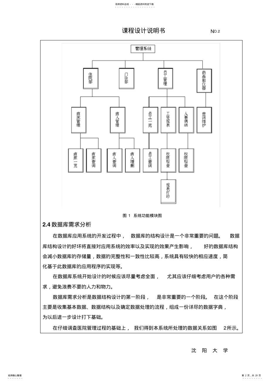 2022年JAVA医院管理系统课程设计 .pdf_第2页