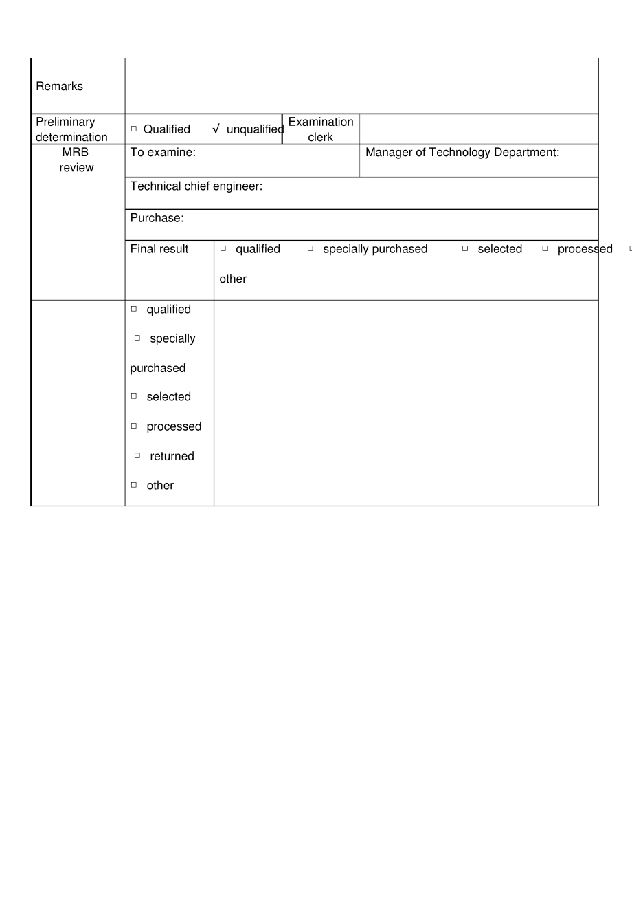 口罩无纺布来料检验记录表英文版.pdf_第2页